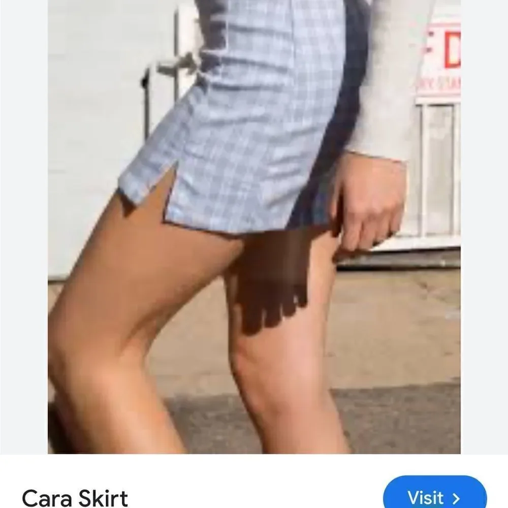 Brandy Melville Blue Plaid Check Cara Skirt